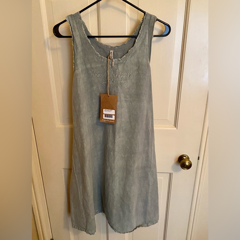 Linen Othilla Smock Dress in Concrete